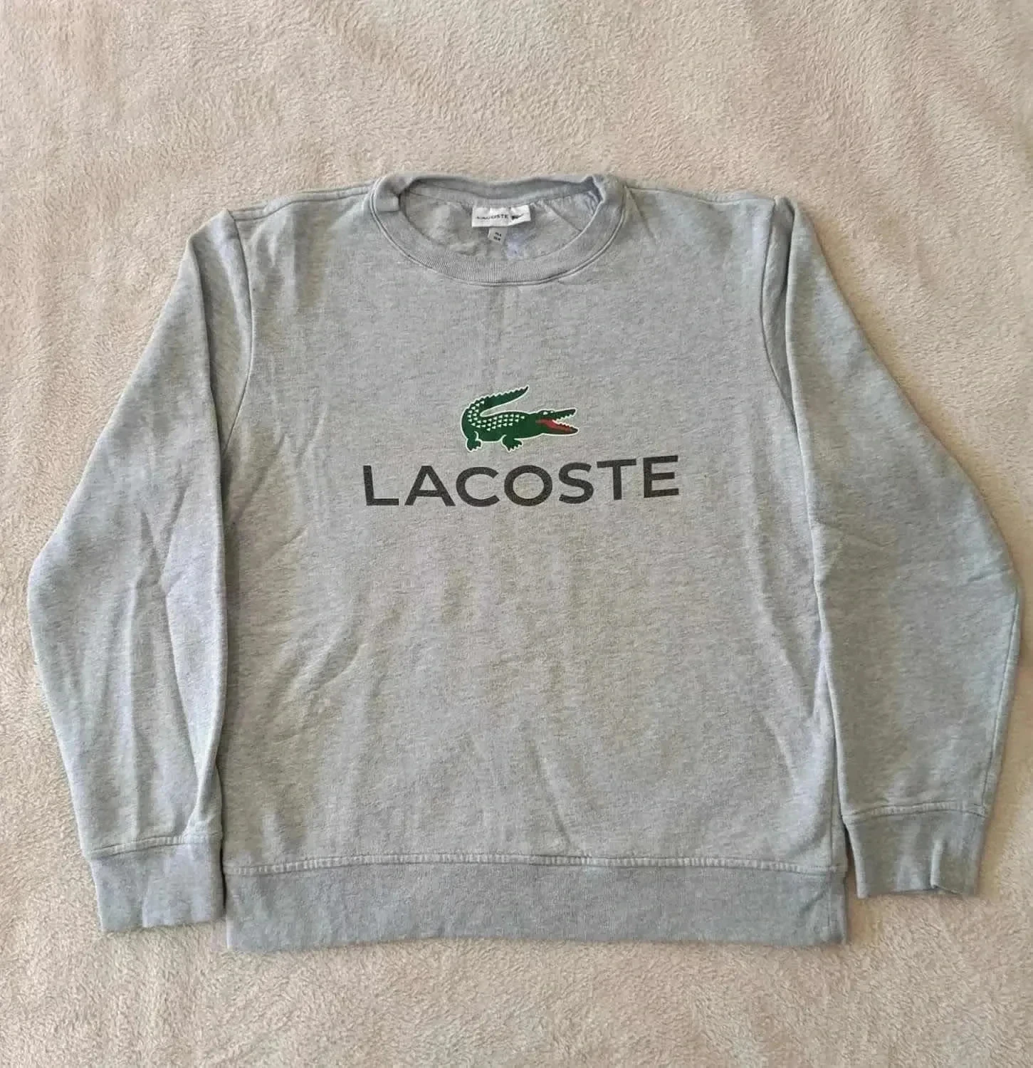 Moletom Lacoste cinza com logo de crocodilo Tamanho 4 (M) – photo 3